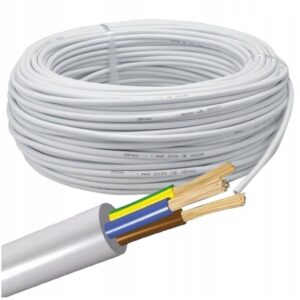 Przewód OWY 3 x 4 mm2 okrągły biały 300/500V