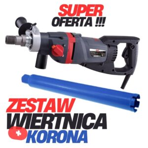 Wiertnica diamentowa AGP DM52D + Wiertło Koronowe Midan 62 mm