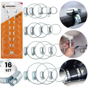 Opaski Ślimakowe ze Stali Nierdzewnej. Zestaw 16 szt.